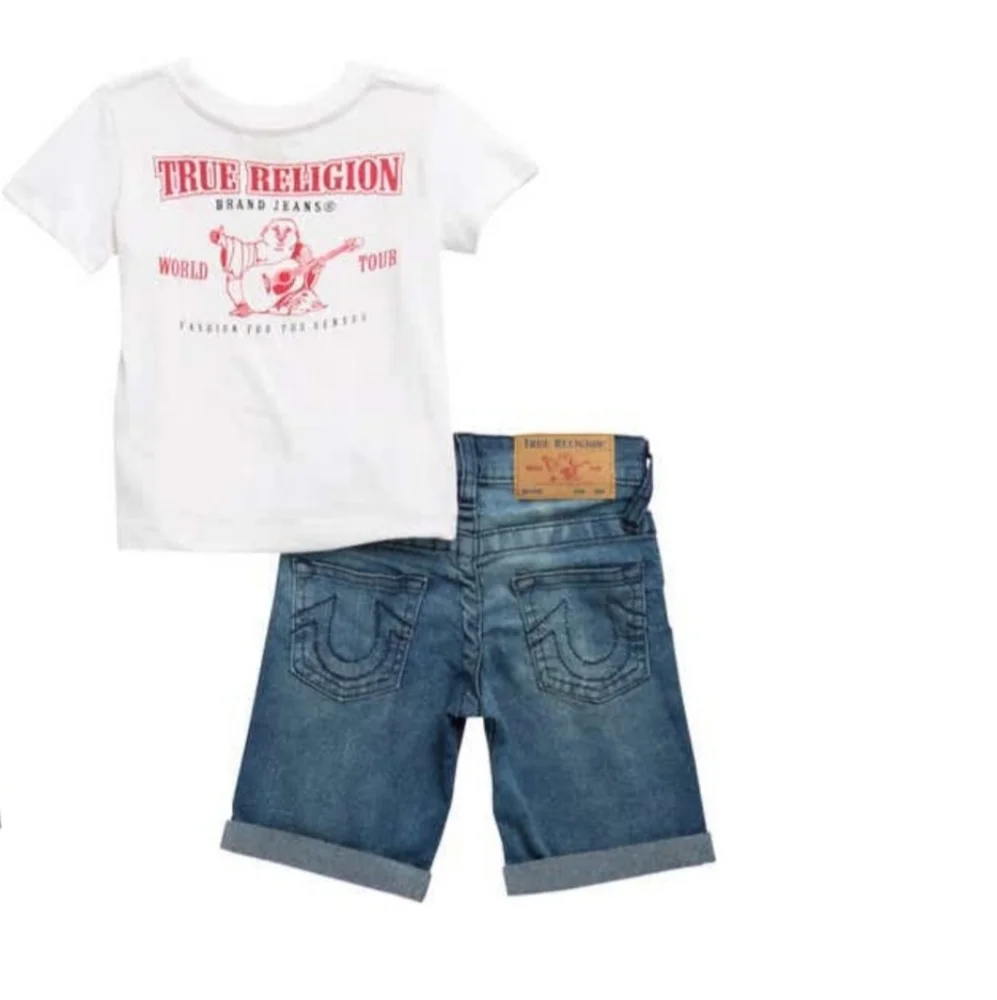 TRUE RELIGION BRAND JEAN Boys Crew Tee & Shorts Set Msrp $69